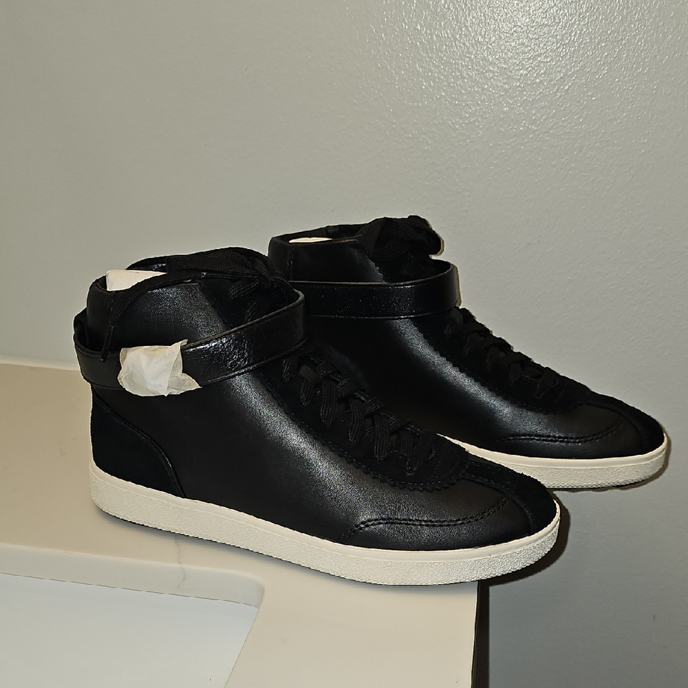 Coach C213 Sheep Nappa Suede Women's High Top Sneakers Black/Black Q9125.